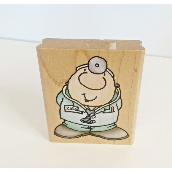 Stampendous Ziggy Rubber Stamp Say Aah Doctor in Scrubs GV002 - Picture 1 of 6